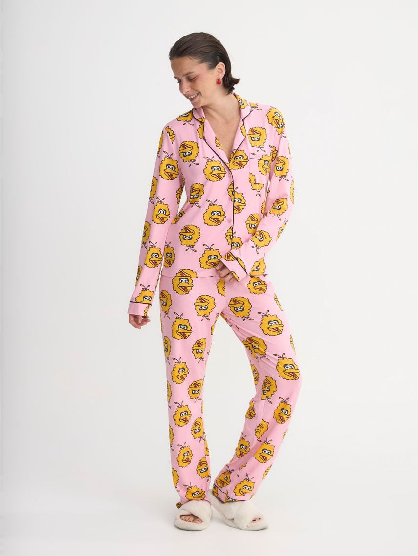 סט פיג’מה מכופתרת ארוכה | Sesame Street