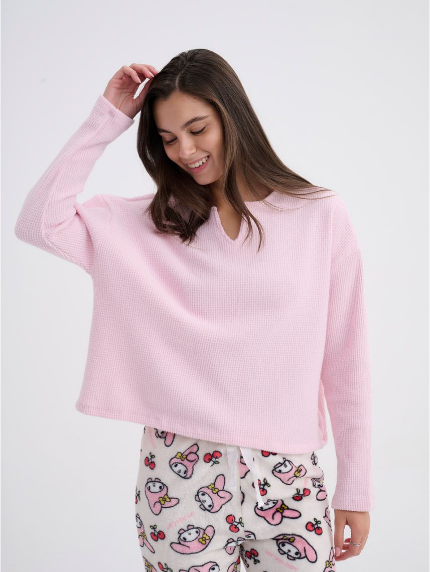 חולצת פיג’מה ופל ארוכה