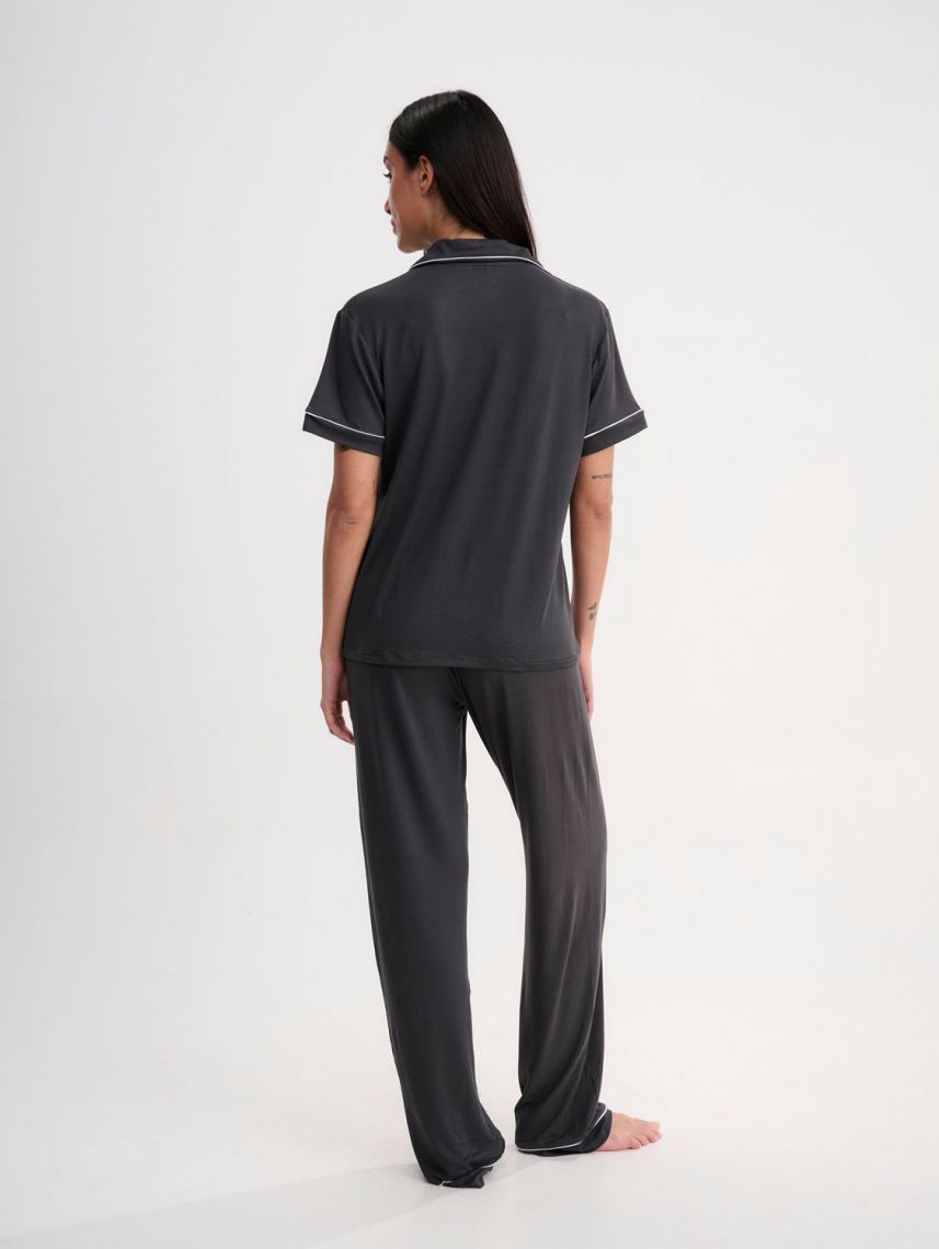 סט פיג’מה מכופתרת