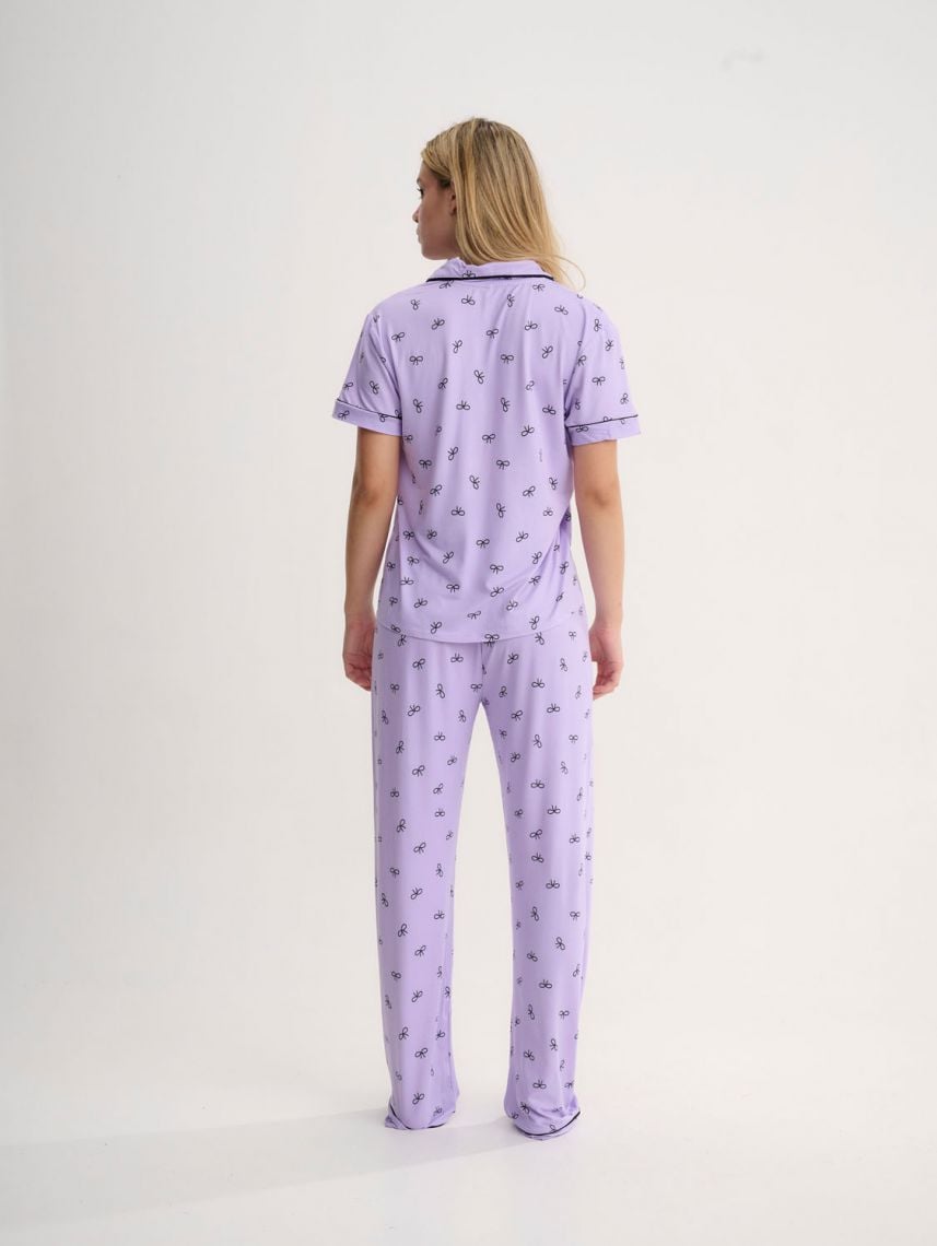 סט פיג’מה מכופתרת