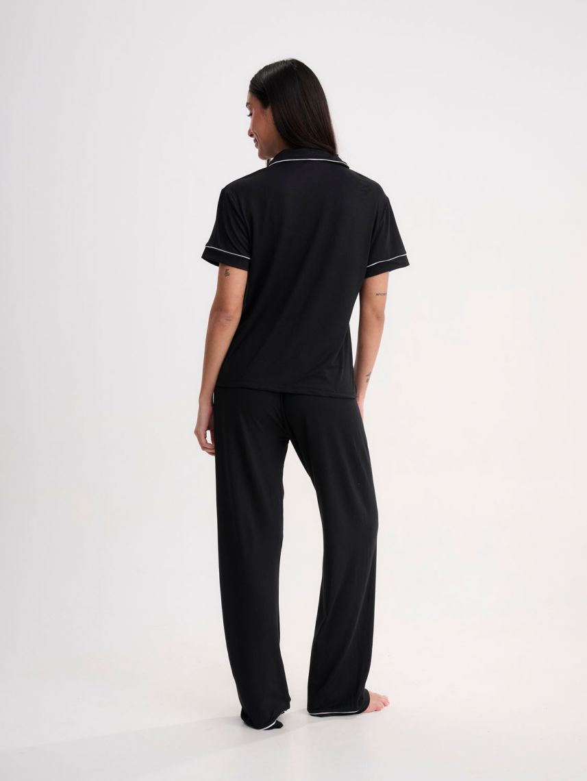 סט פיג’מה מכופתרת