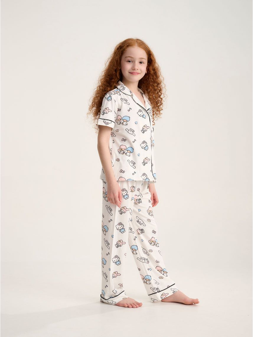 סט פיג’מה מכופתרת | Hello Kitty