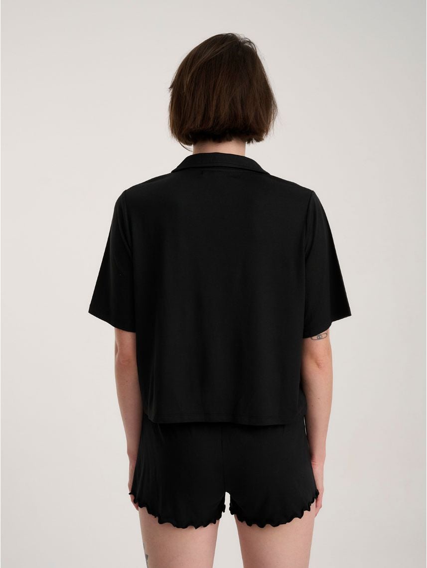 סט פיג’מה מכופתרת קצרה