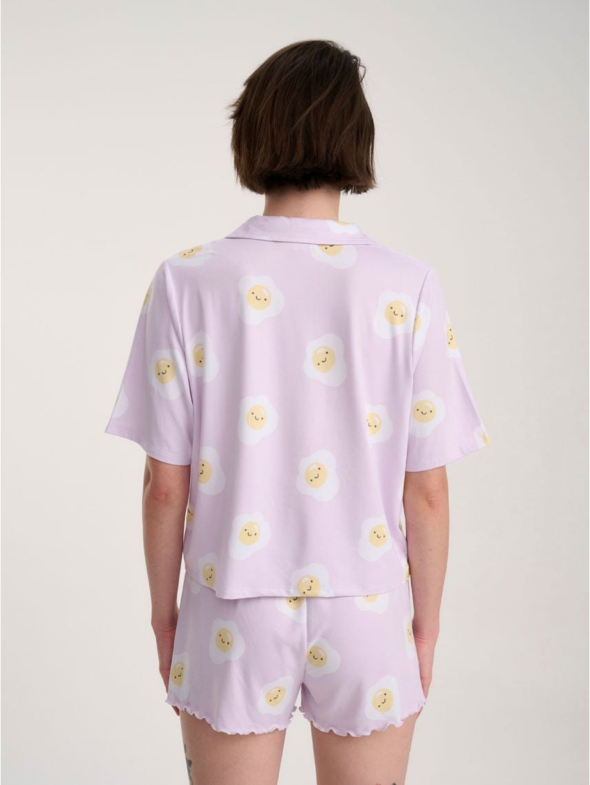 סט פיג’מה מכופתרת קצרה