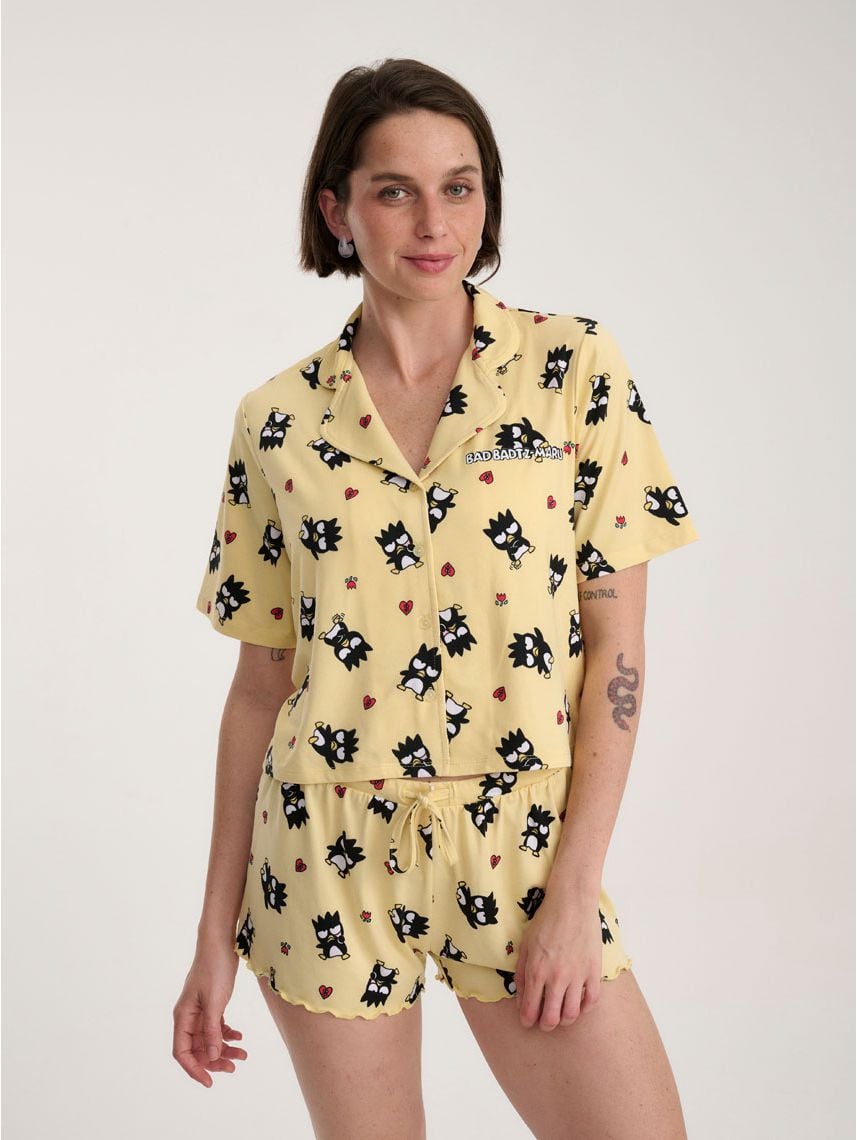 סט פיג’מה מכופתרת קצרה | Badtz Maru