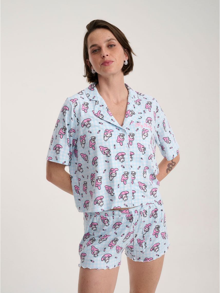 סט פיג’מה מכופתרת קצרה | My Melody