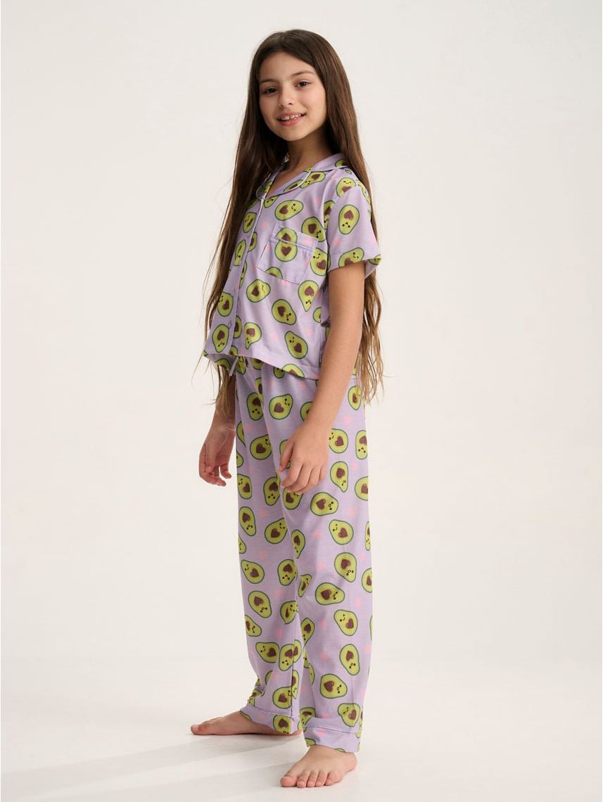 סט פיג’מה מכופתרת