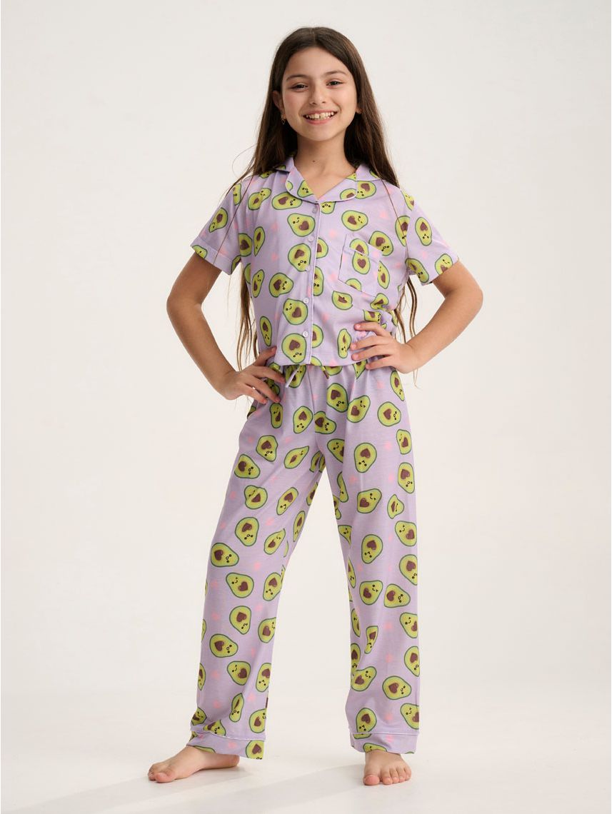 סט פיג’מה מכופתרת