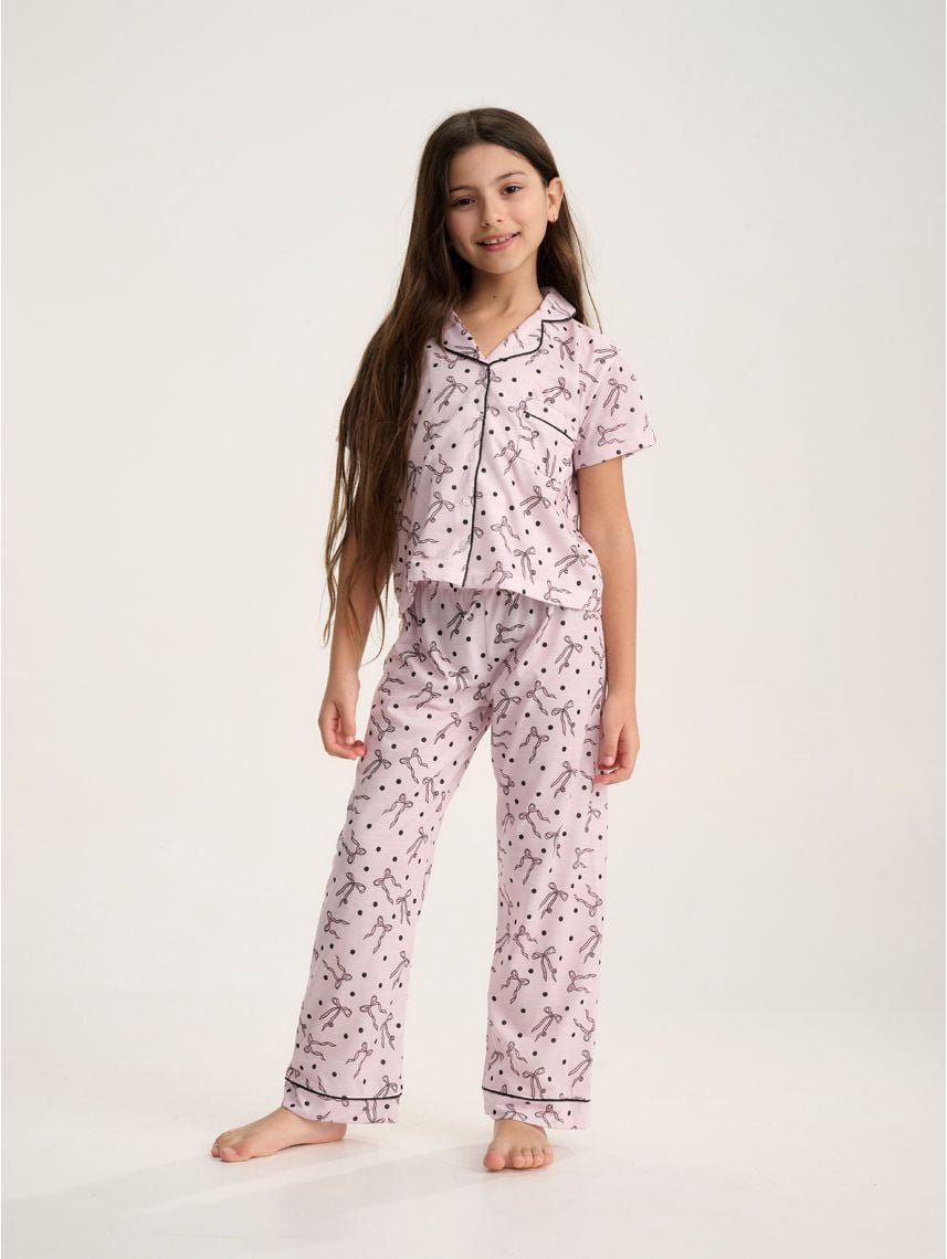 סט פיג’מה מכופתרת