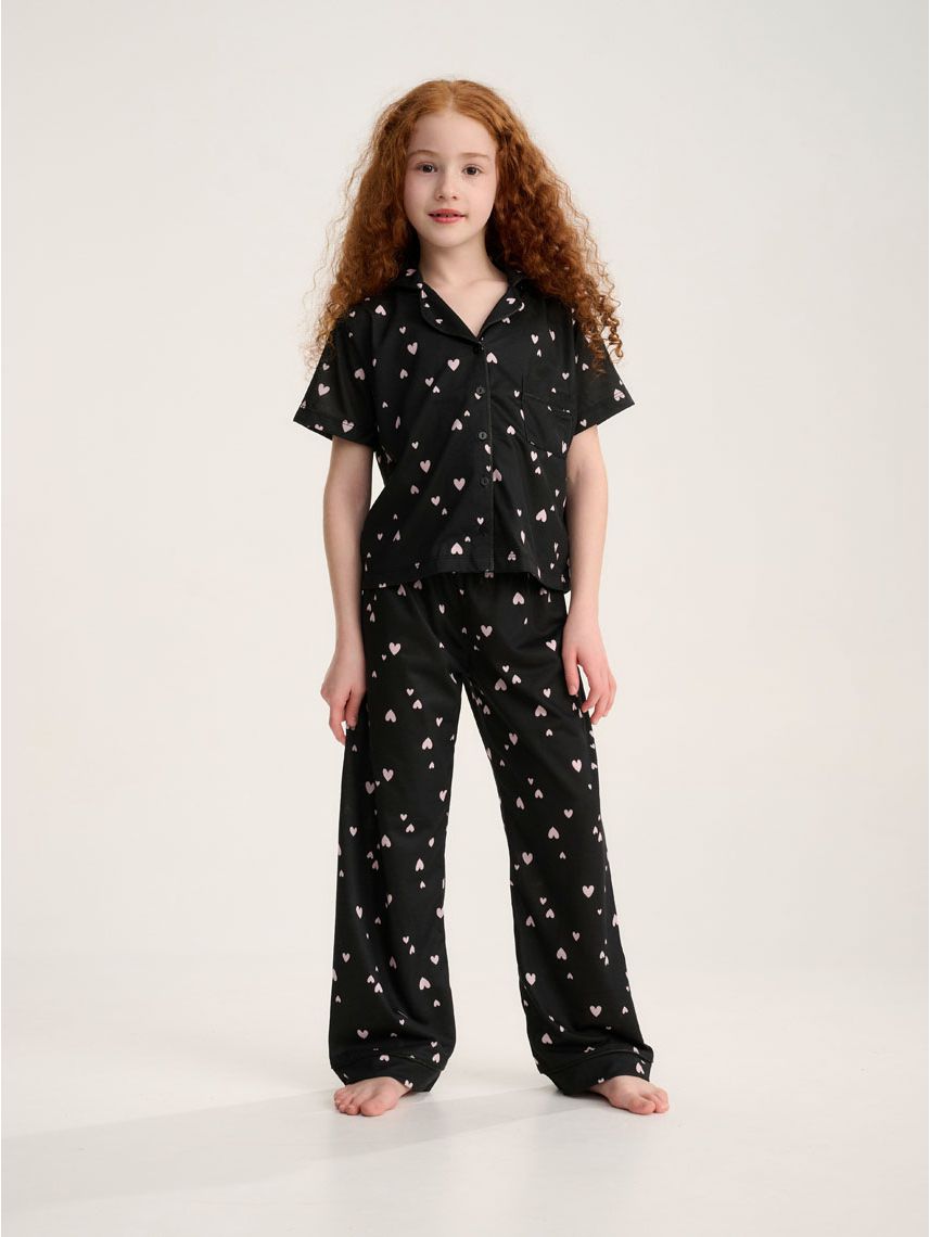 סט פיג’מה מכופתרת