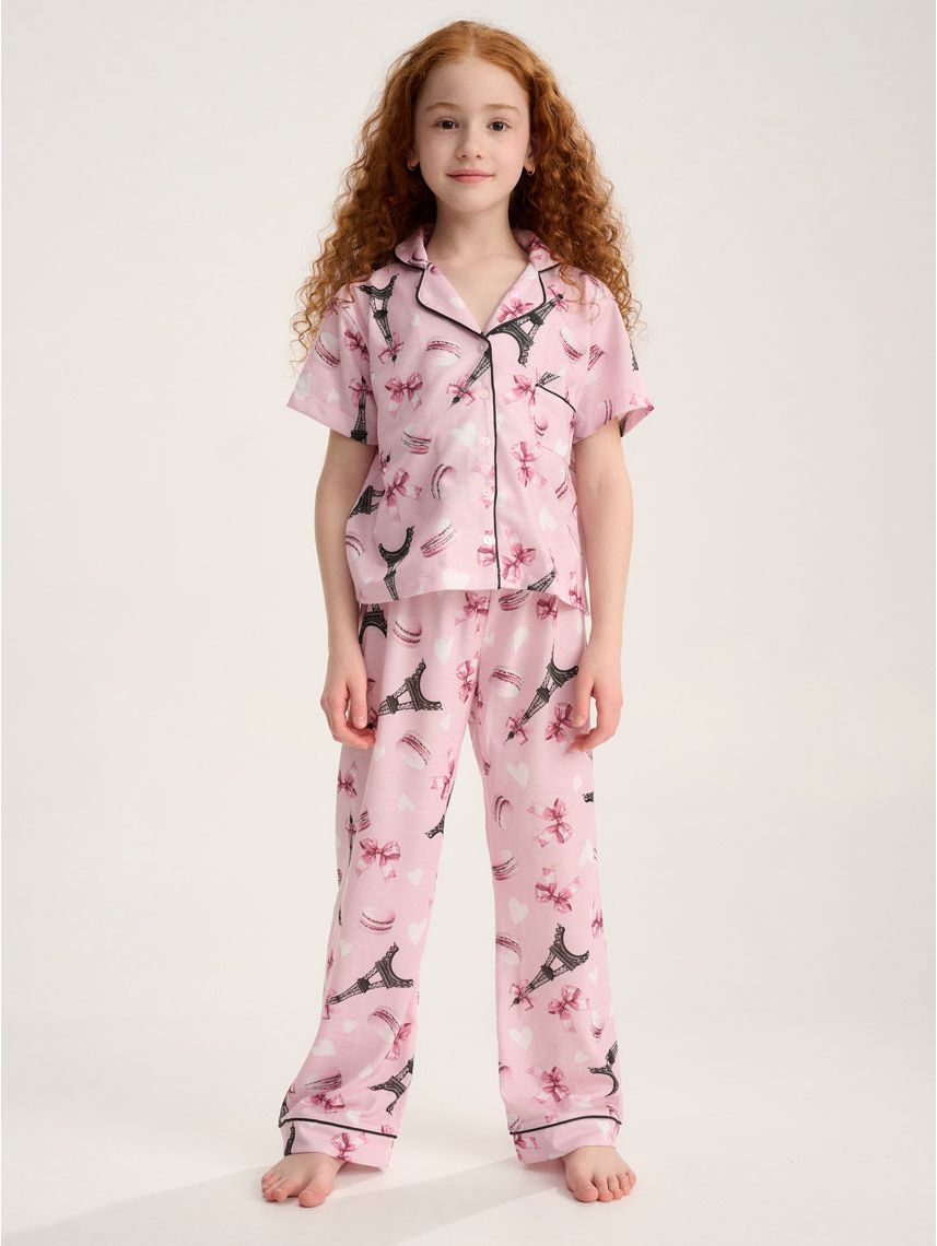 סט פיג’מה מכופתרת