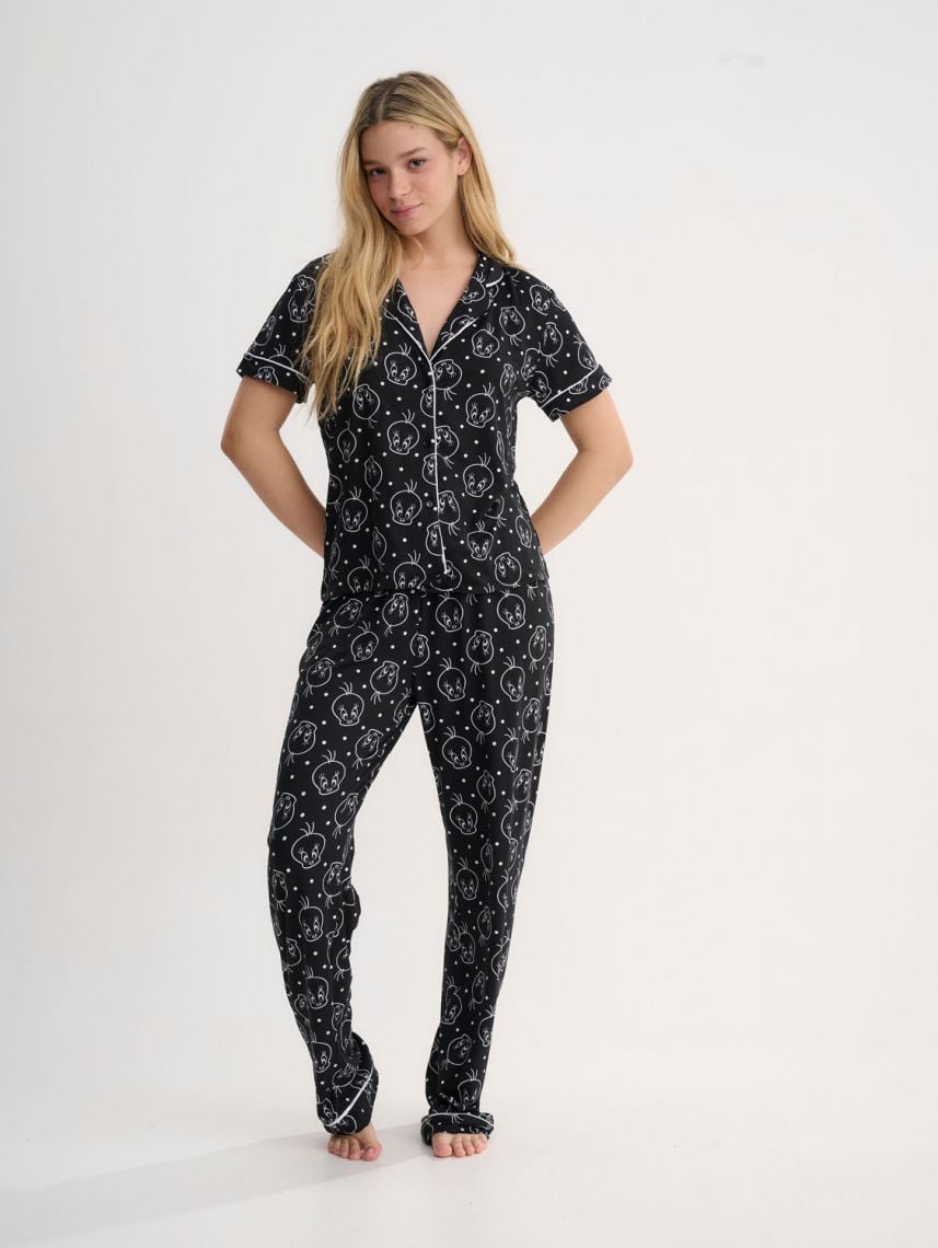 סט פיג’מה מכופתרת | Looney Tunes