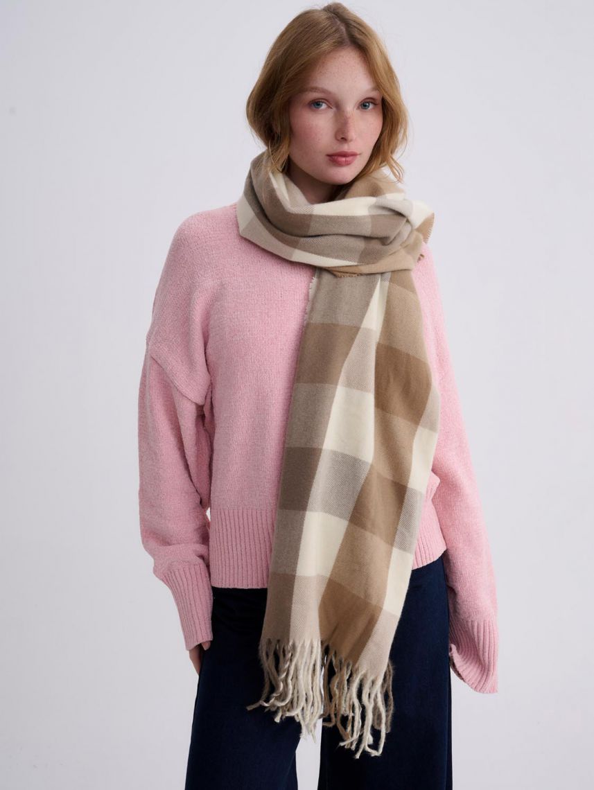 צעיף פרנזים משובץ