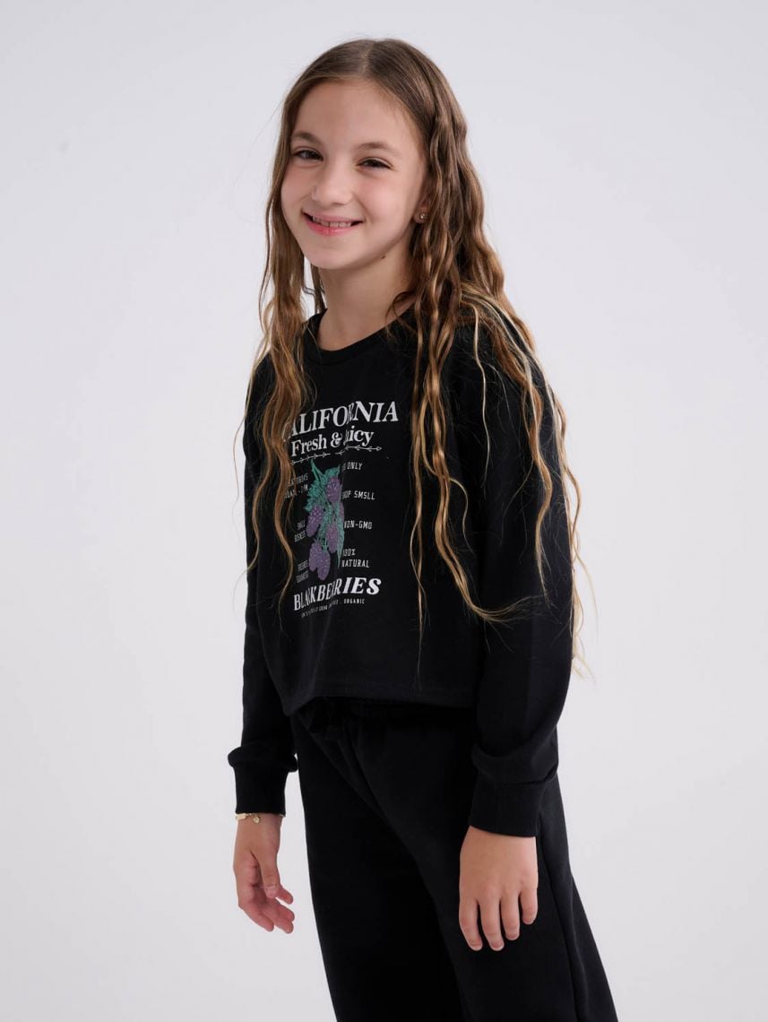 סווטשירט פרנץ’ טרי מודפס