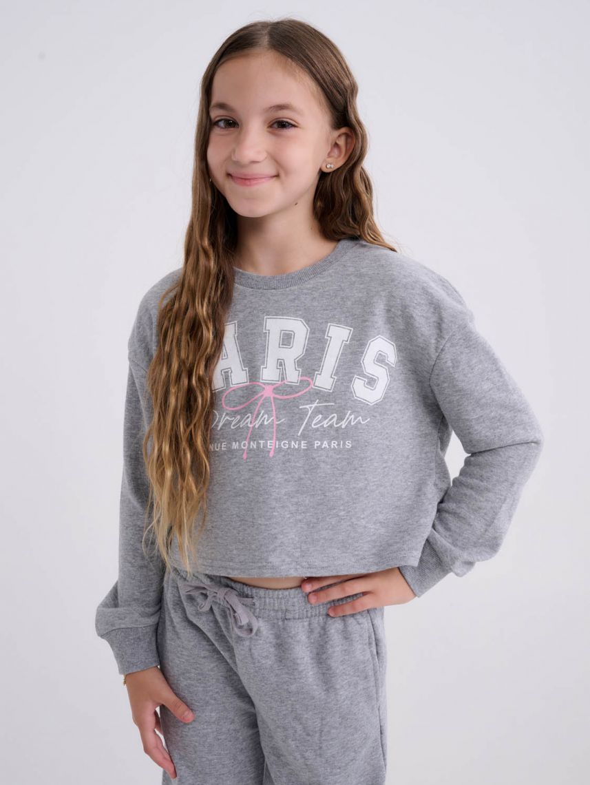 סווטשירט פרנץ’ טרי מודפס