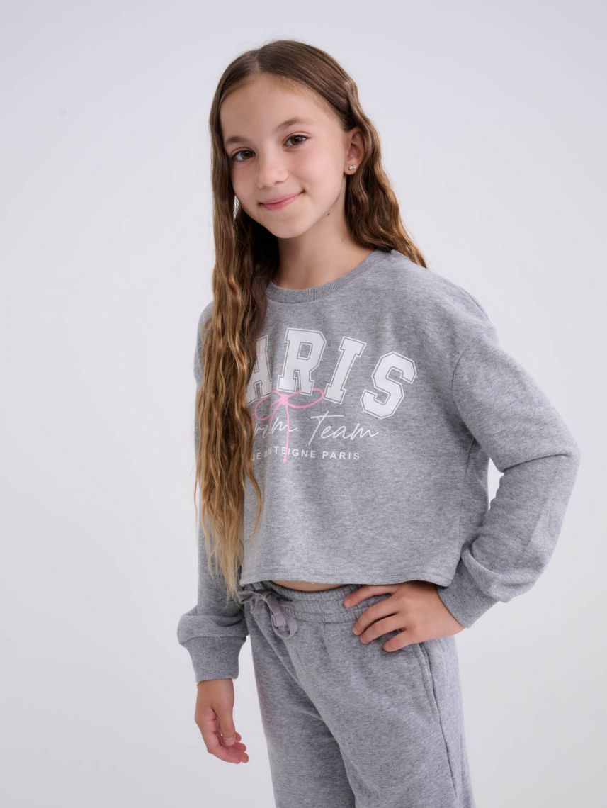 סווטשירט פרנץ’ טרי מודפס