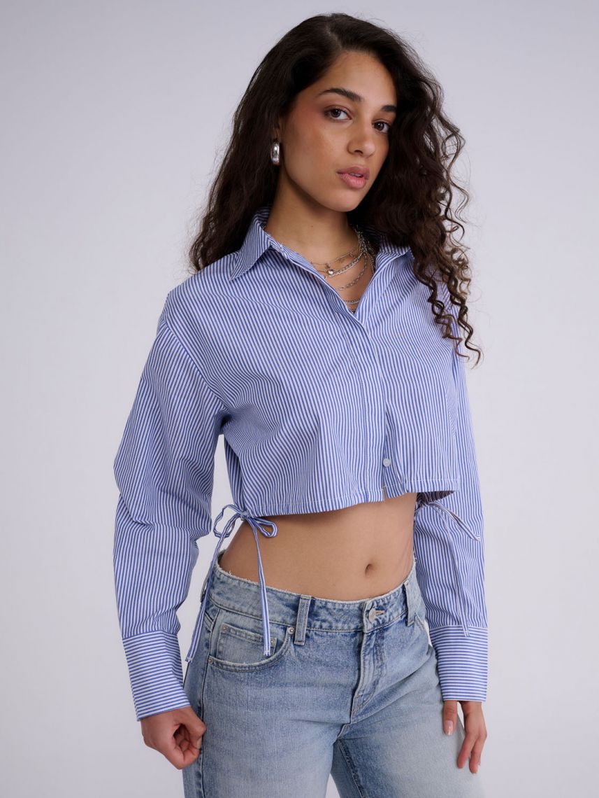 חולצת פופלין קרופ