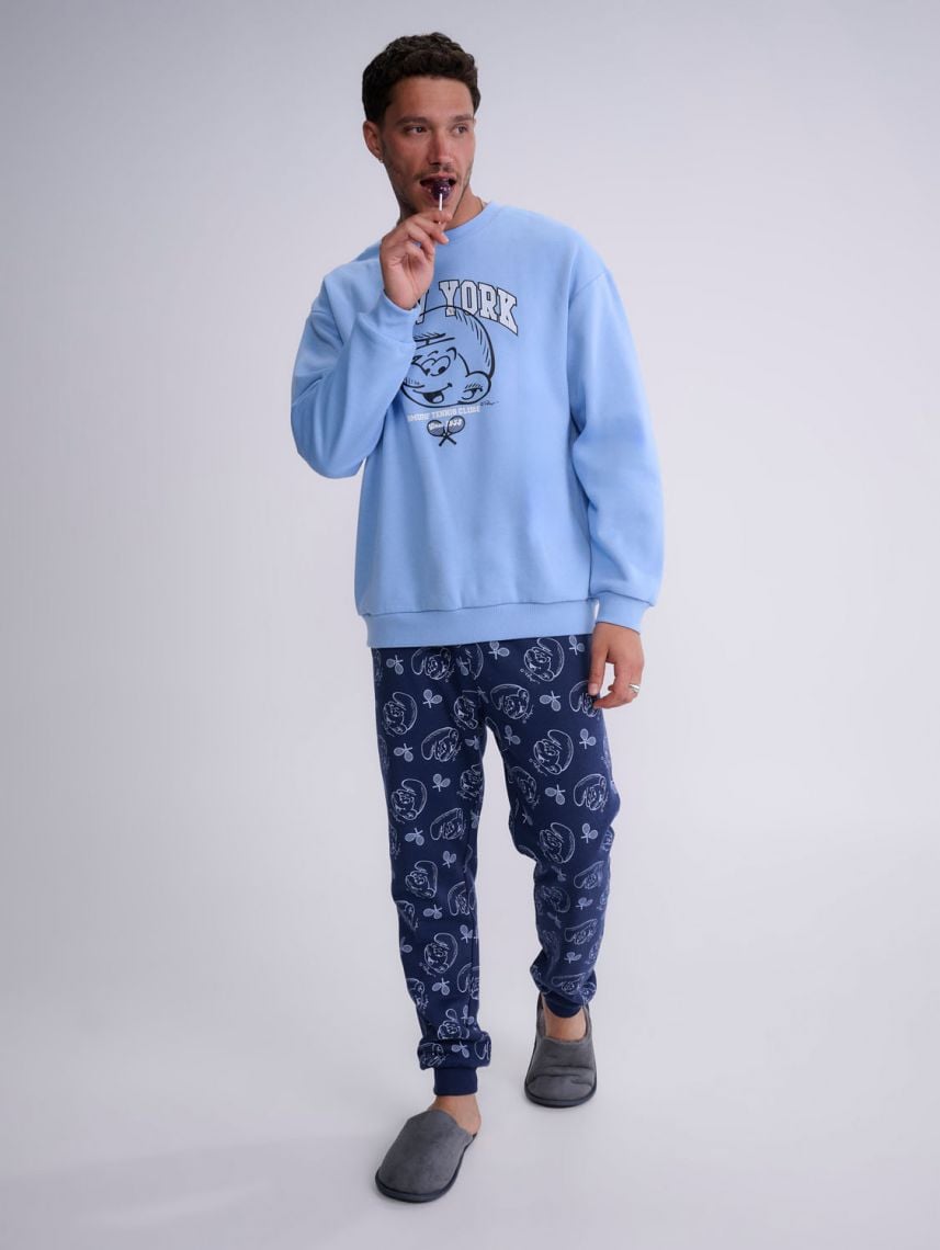 סט פיג’מת פוטר ארוכה | The Smurfs