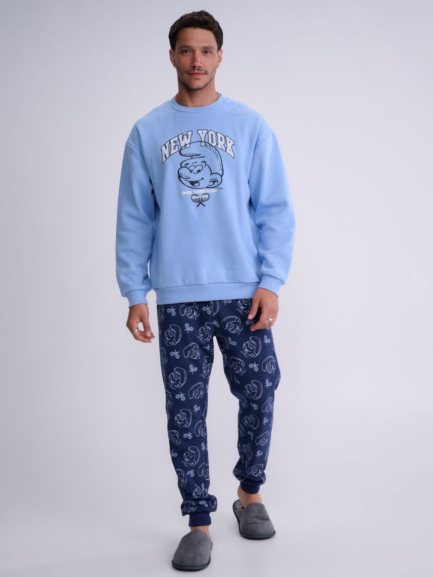 סט פיג’מת פוטר ארוכה | The Smurfs