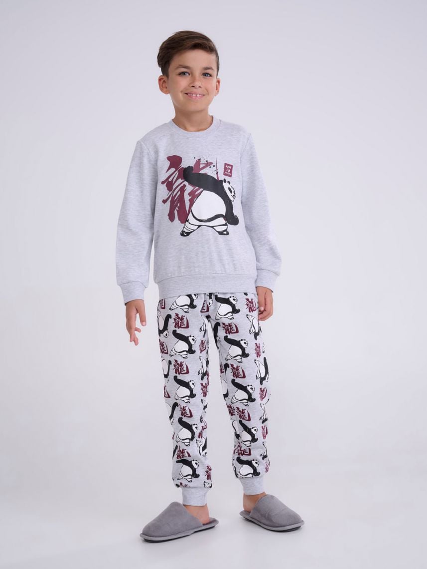סט פיג’מה ארוכה | KONG FU PANDA
