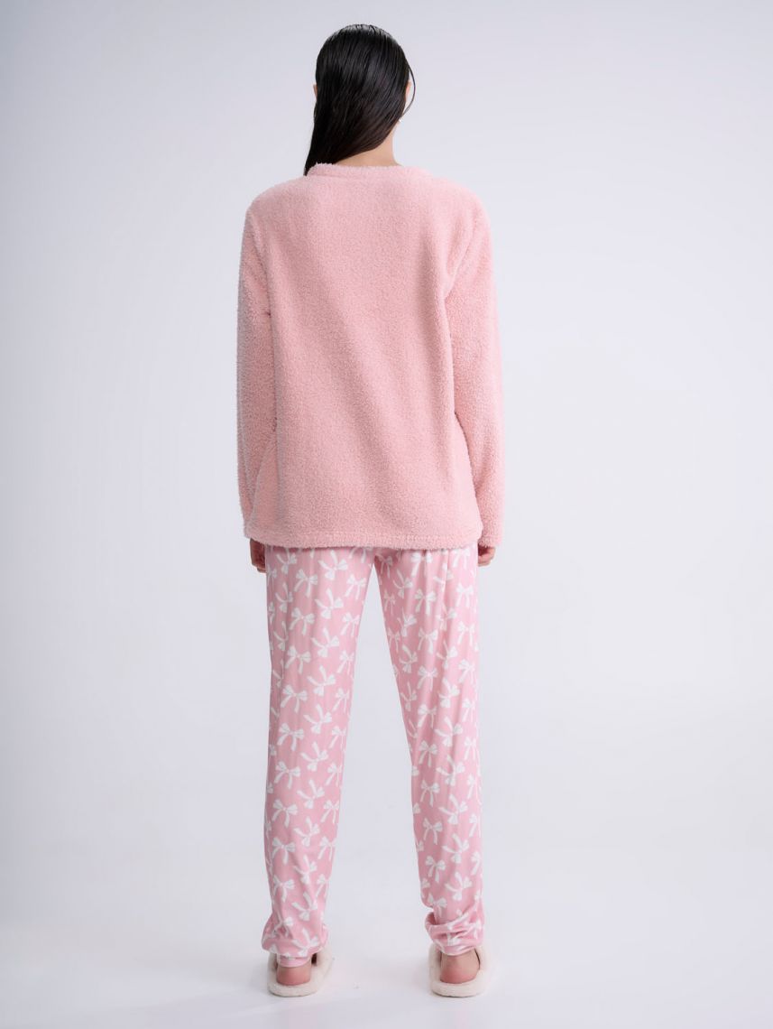 סט פיג’מת פליז ארוכה