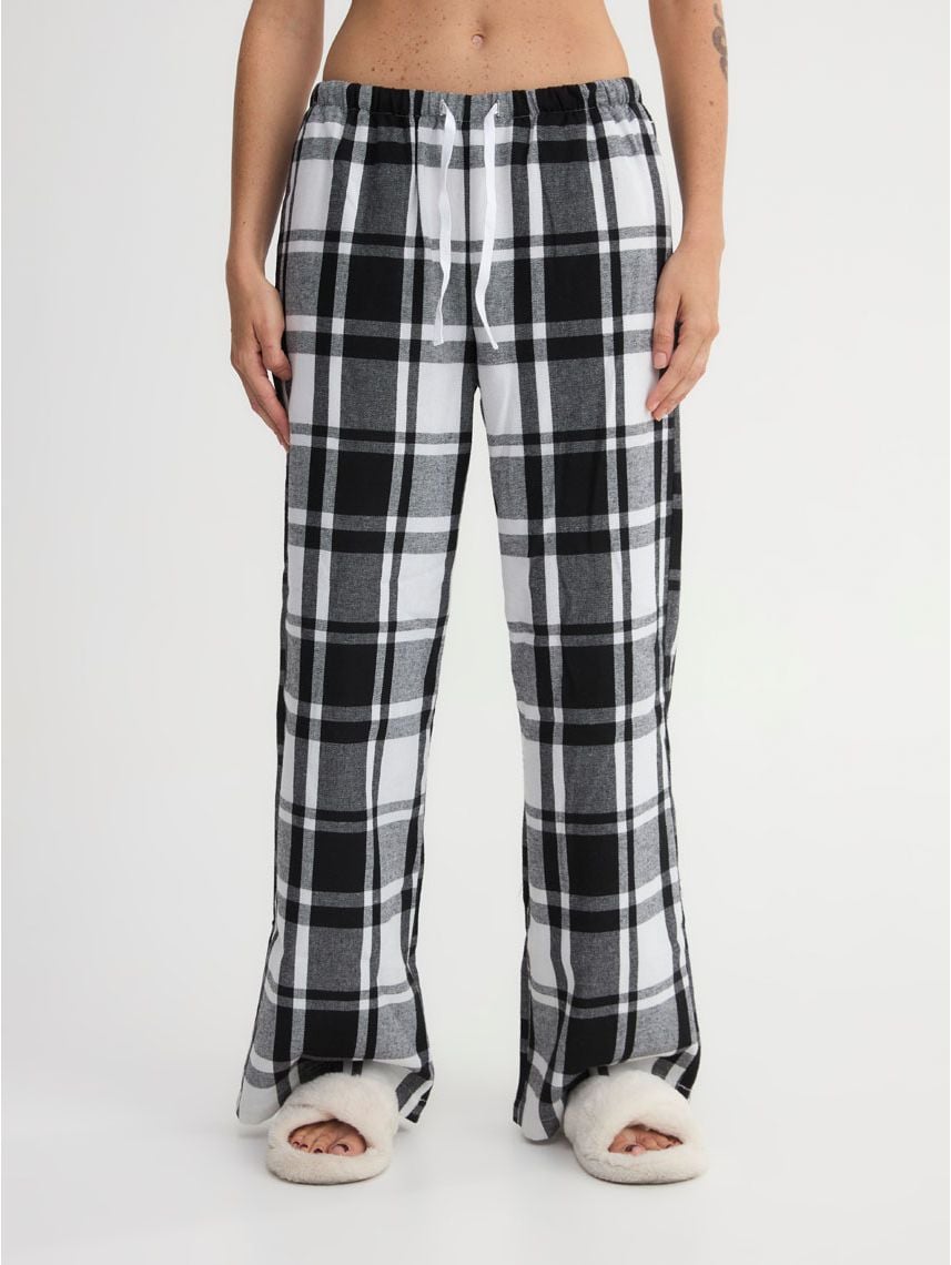 מכנסי פיג’מה ארוכים משובצים