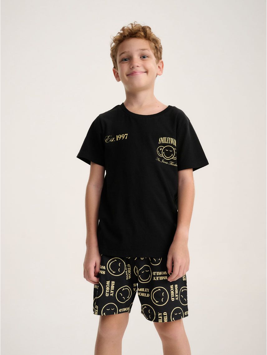 סט פיג’מה קצרה | Smiley