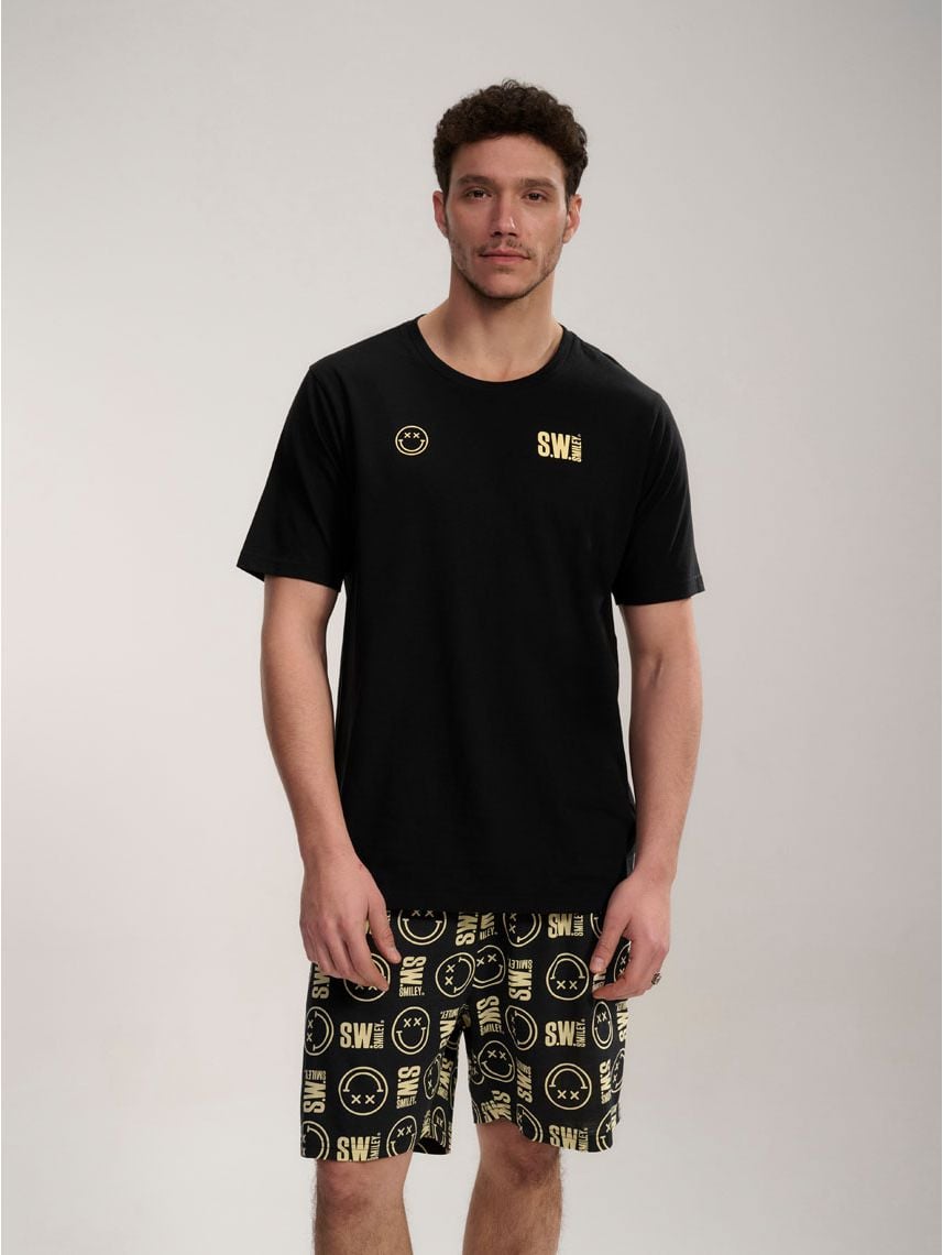 סט פיג’מה קצרה | Smiley