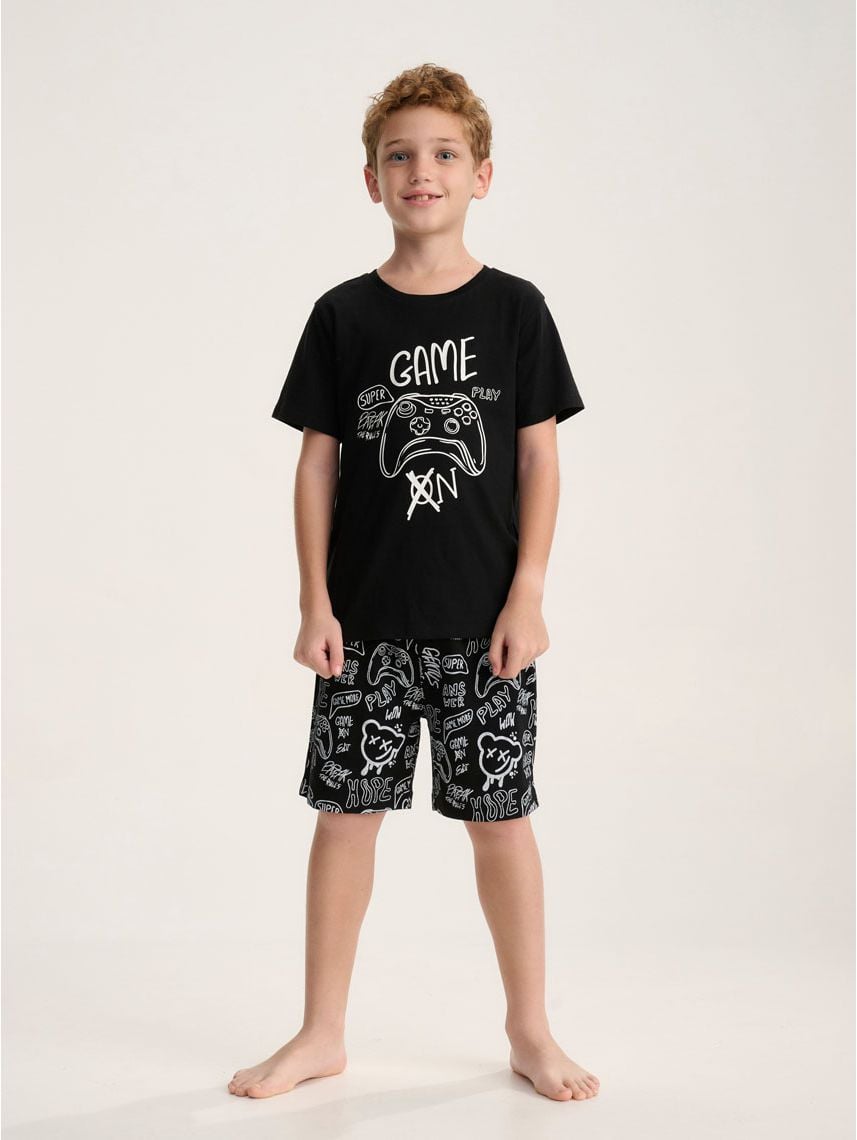 סט פיג’מה קצרה