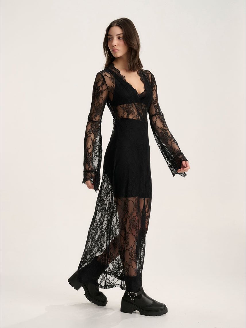 שמלת מקסי תחרה