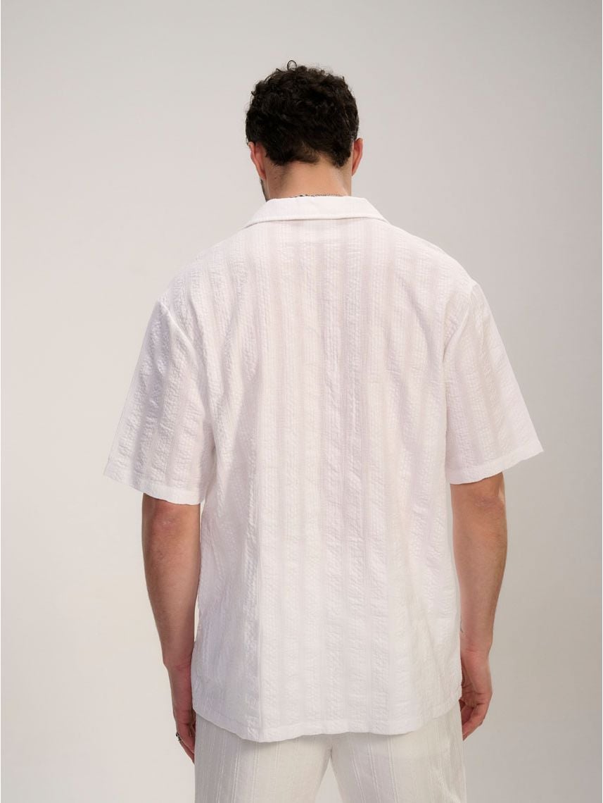 חולצה מכופתרת טקסטורה קצרה