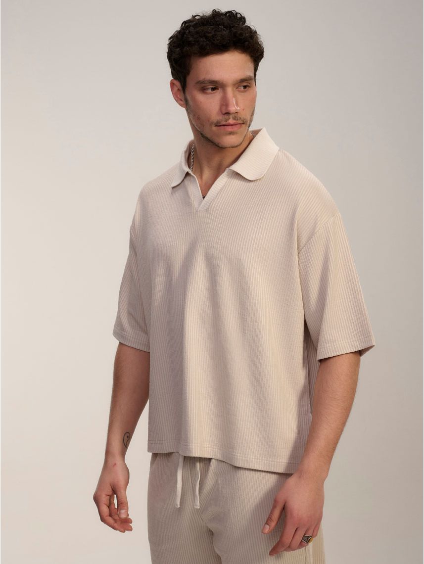 חולצת פולו טקסטורה