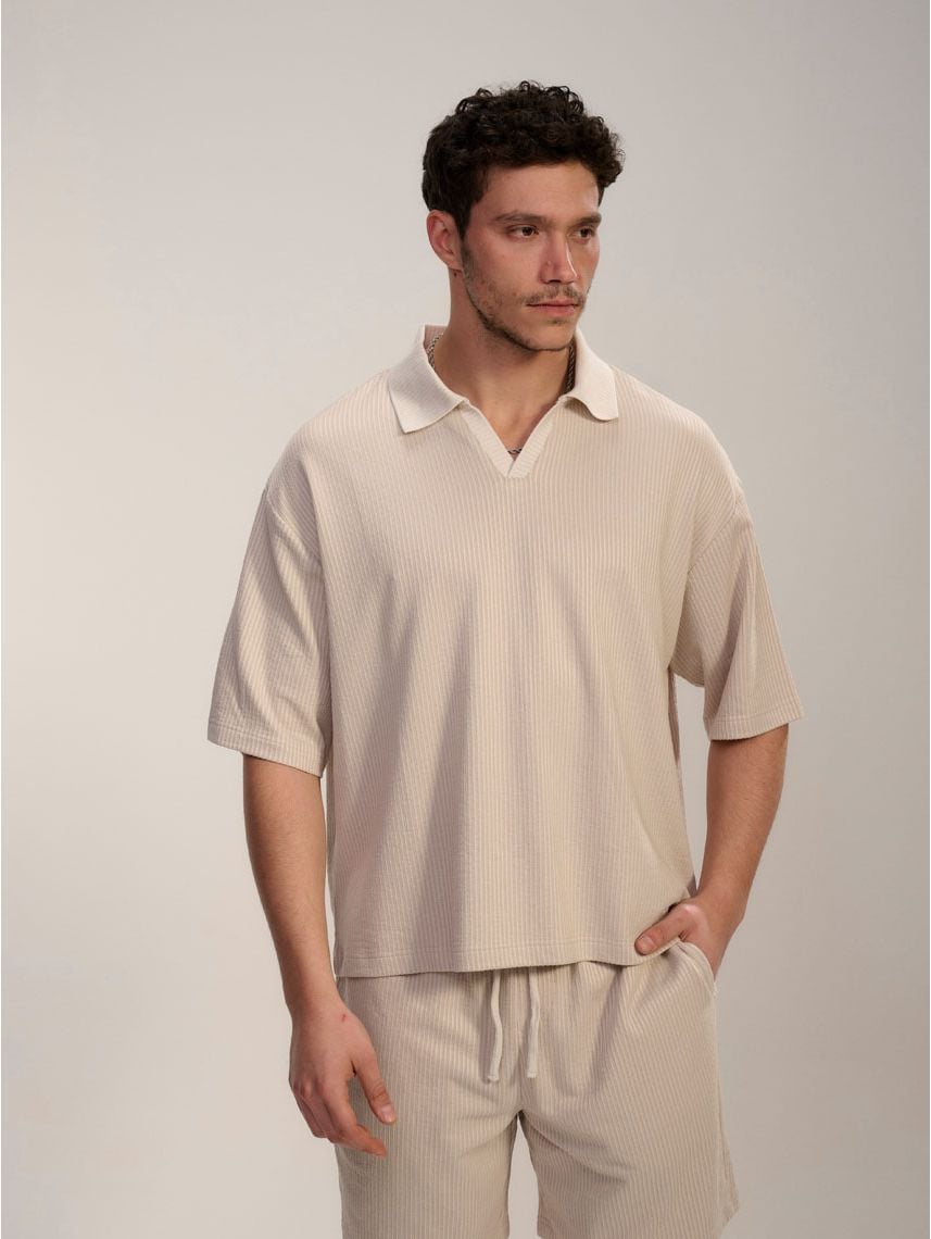 חולצת פולו טקסטורה