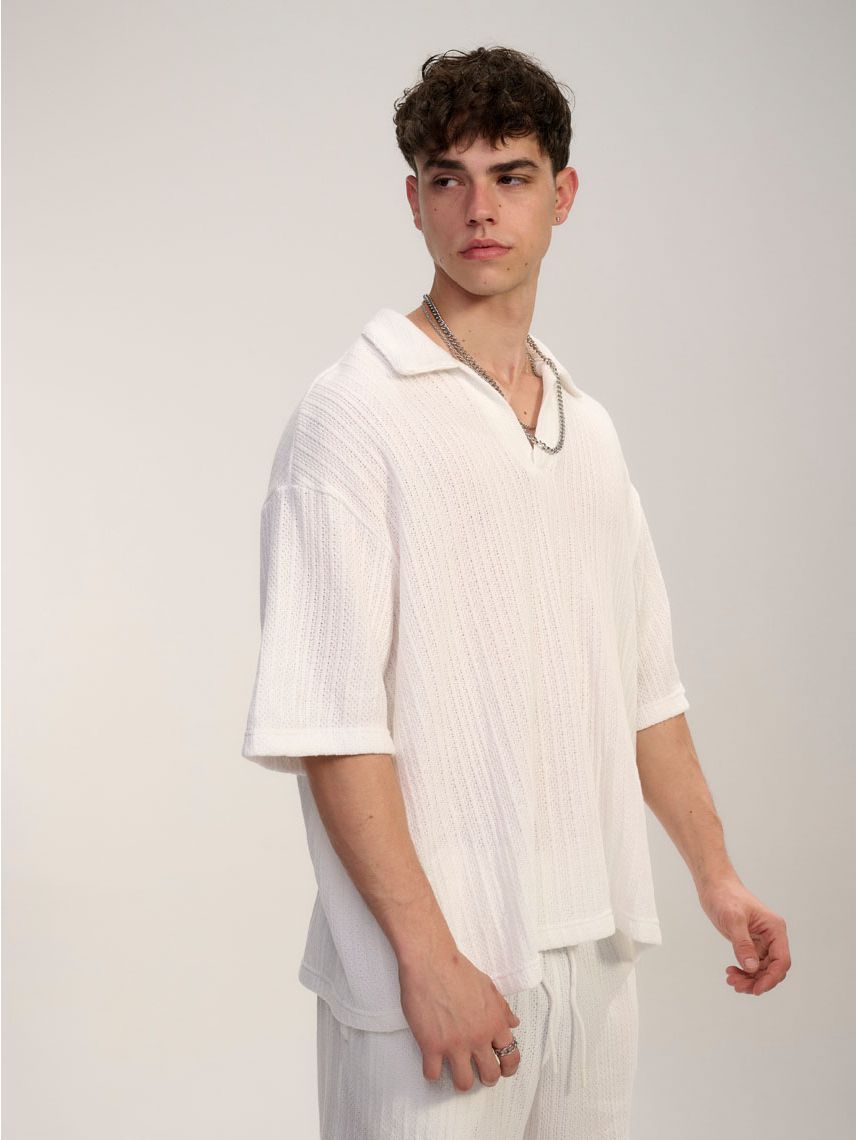 חולצת פולו טקסטורה