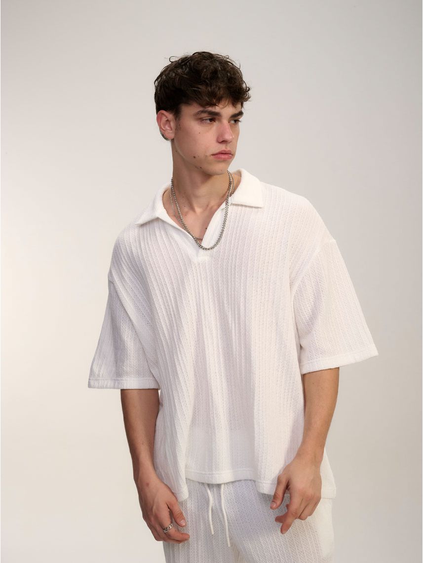 חולצת פולו טקסטורה