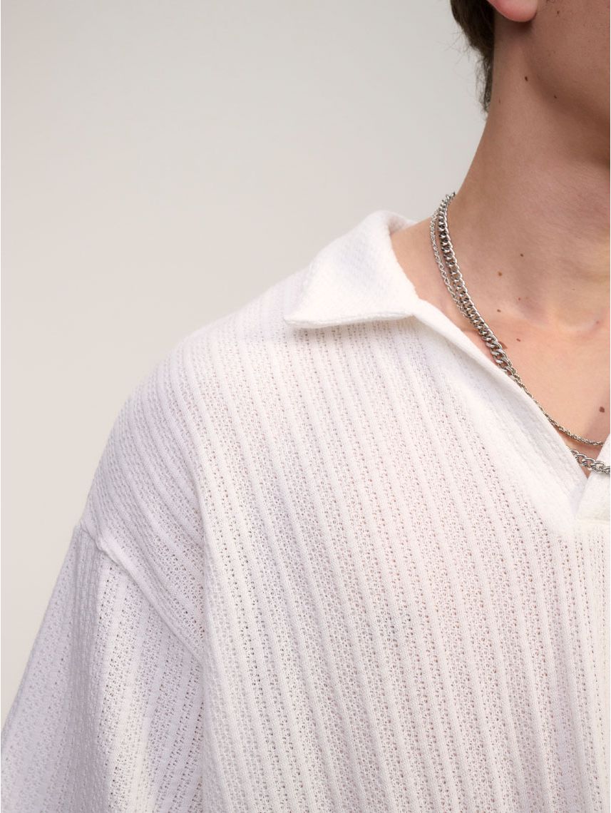 חולצת פולו טקסטורה