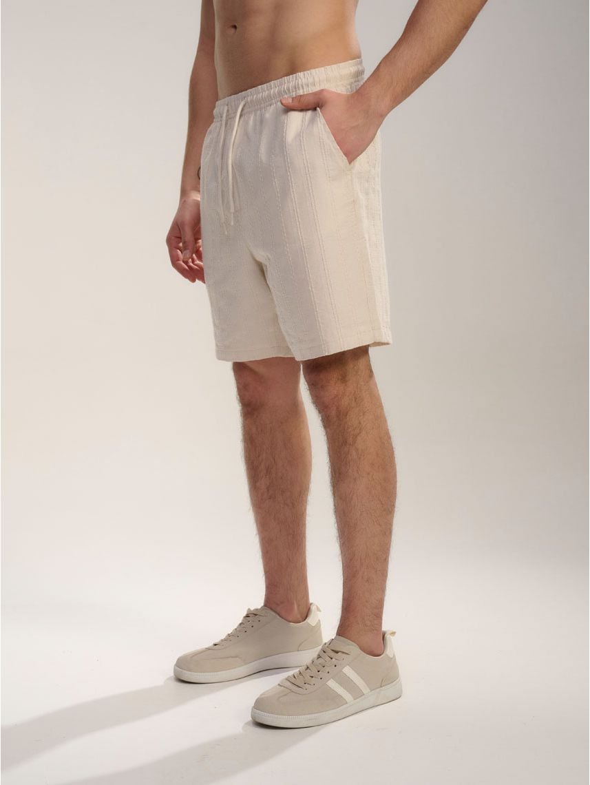 מכנסי טקסטורת פסים קצרים