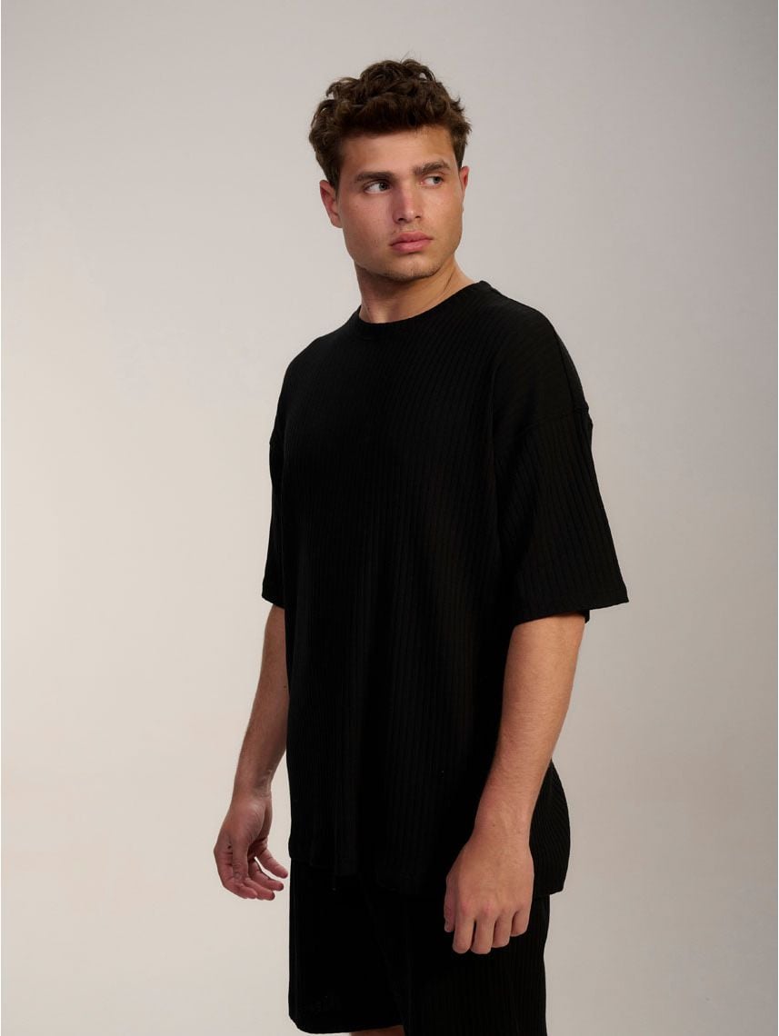 טי-שירט טקסטורת פסים