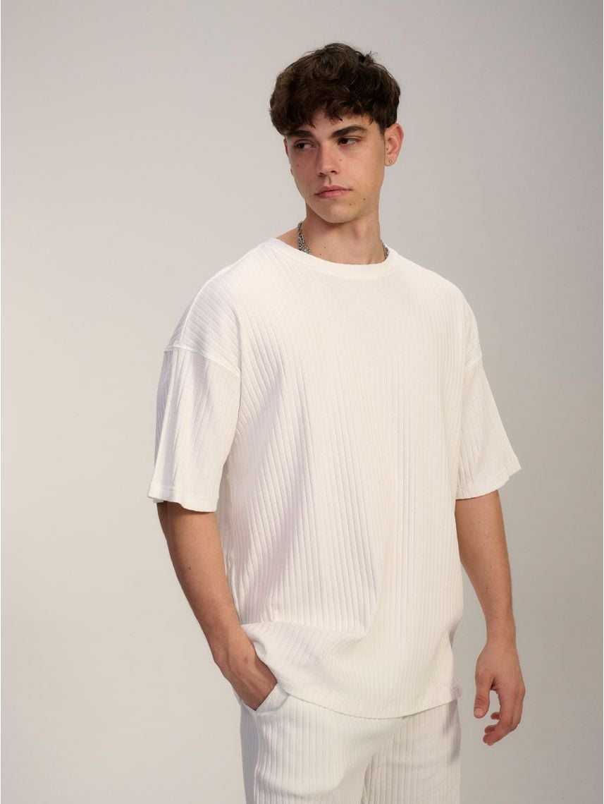 טי-שירט טקסטורת פסים