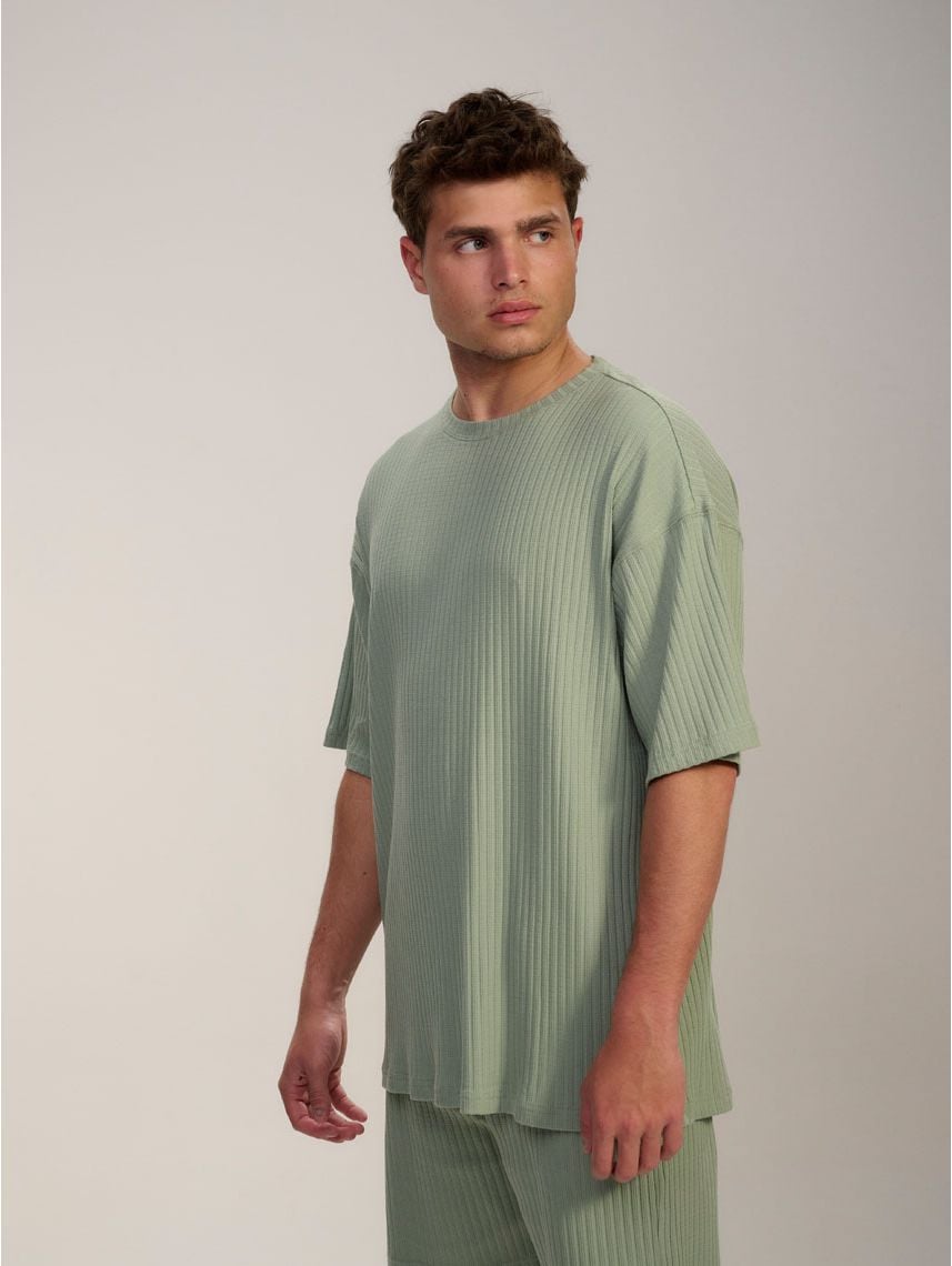 טי-שירט טקסטורת פסים