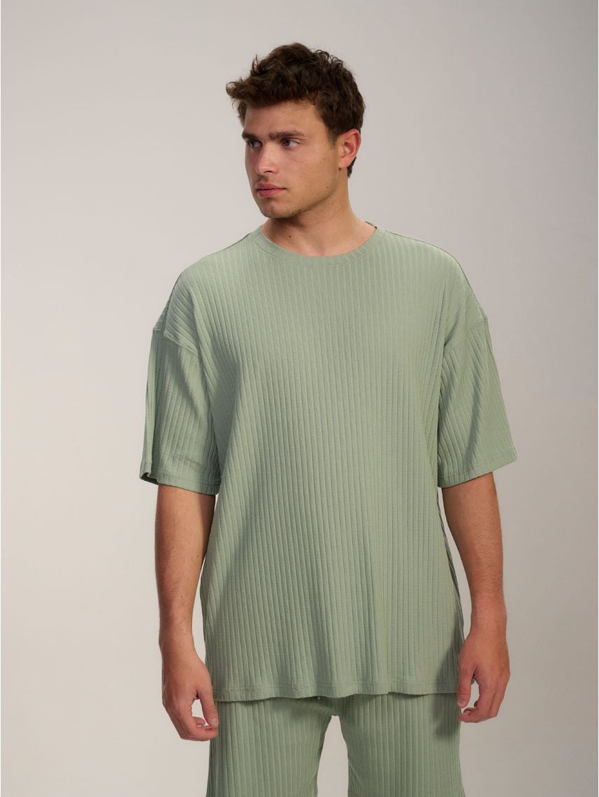 טי-שירט טקסטורת פסים