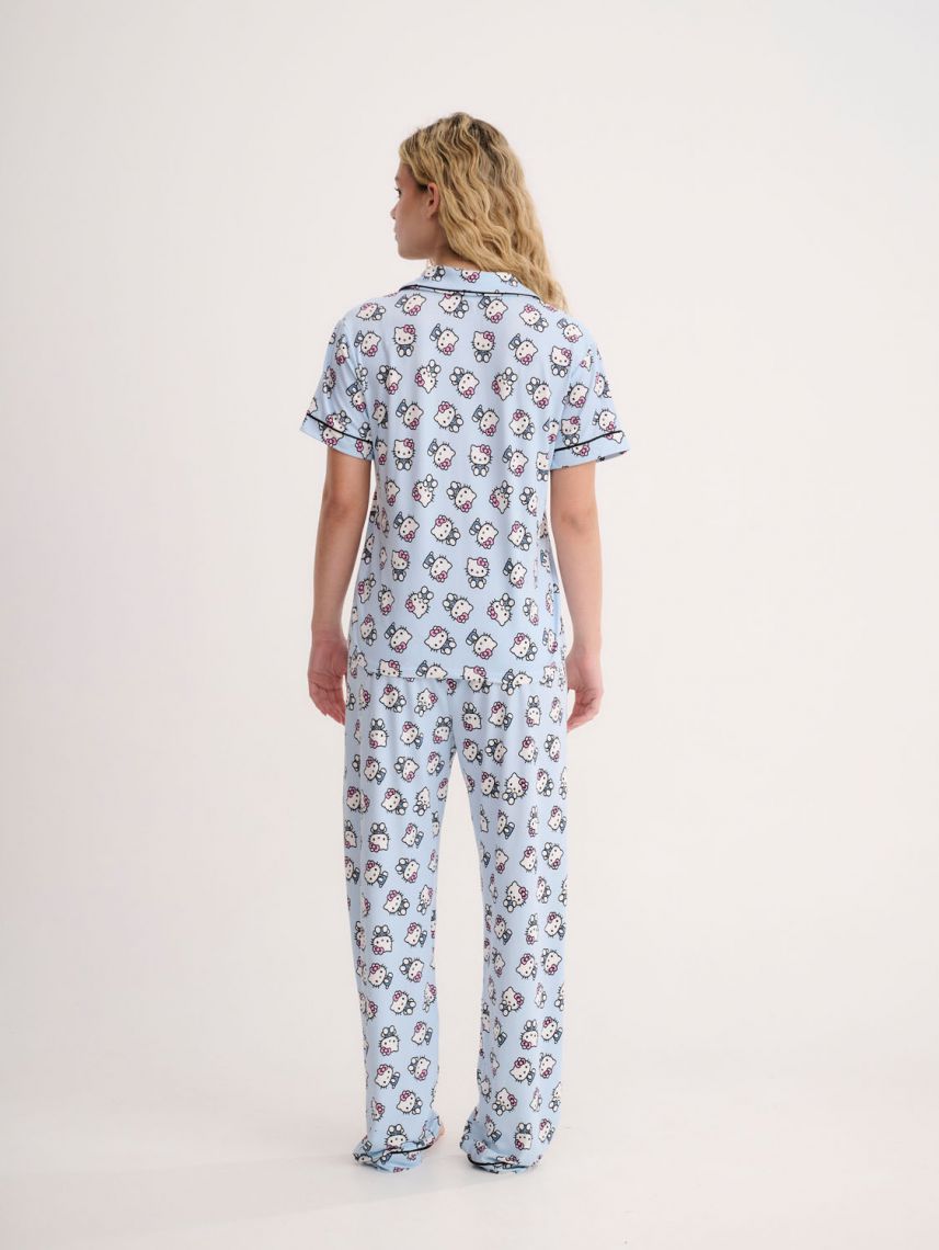 סט פיג’מה מכופתרת | Hello Kitty & Friends