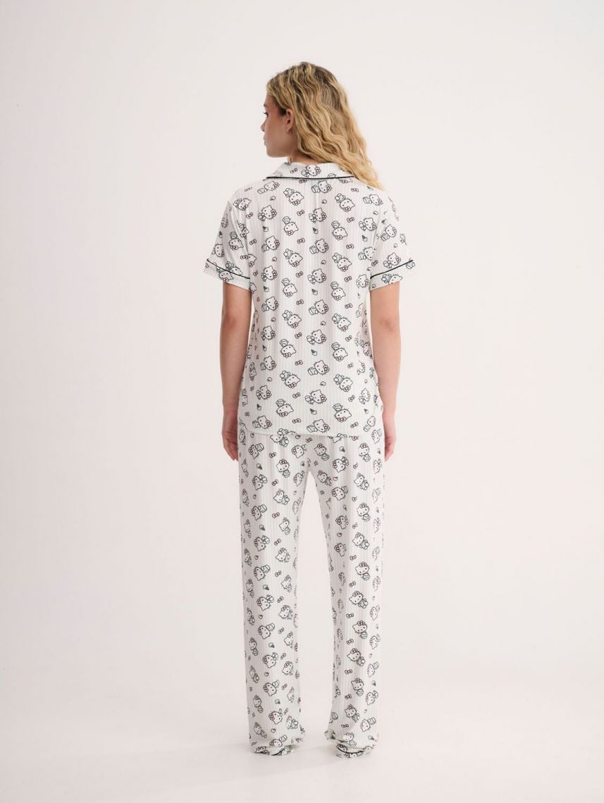 סט פיג’מה מכופתרת | Hello Kitty