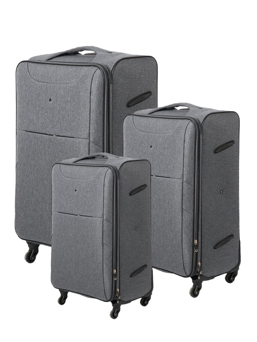 סט 3 מזוודות מבד