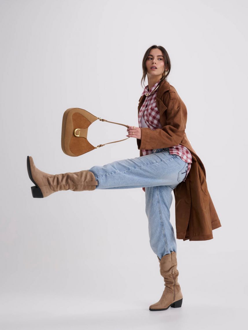 תיק צד אבזם זהב