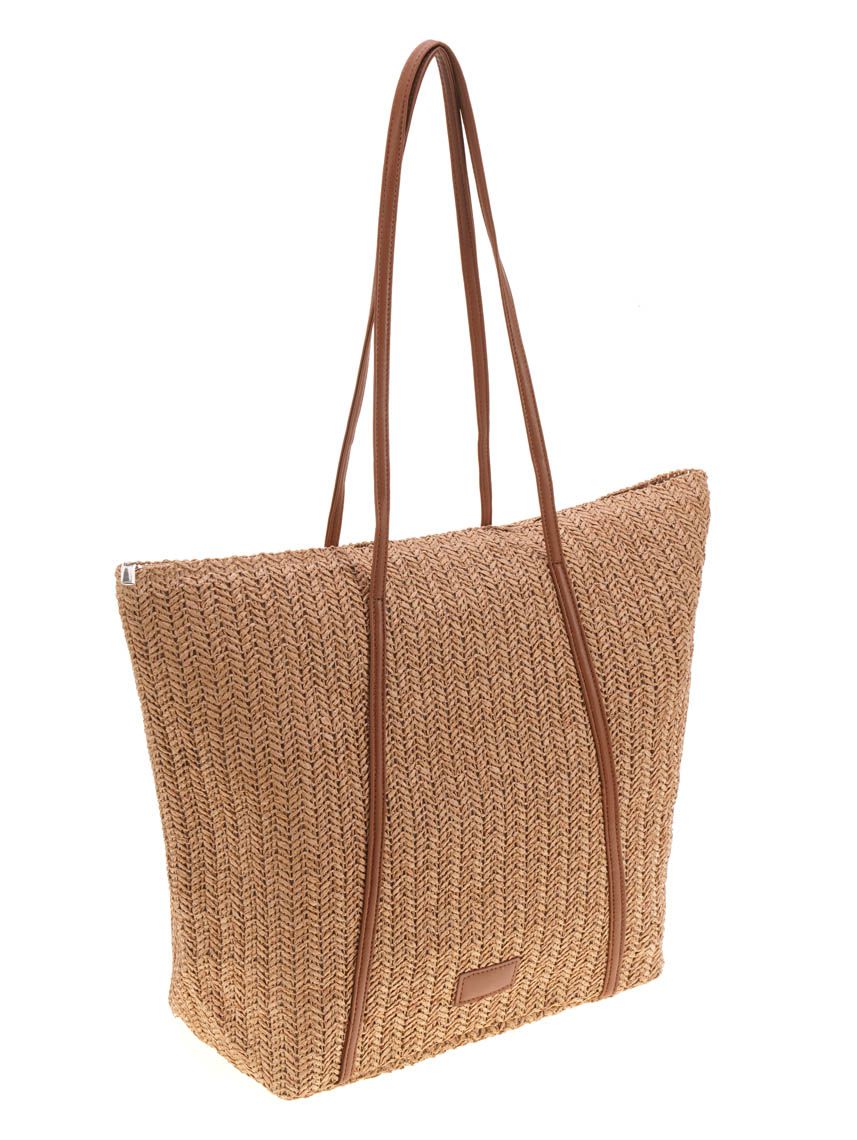 תיק חוף במראה קש