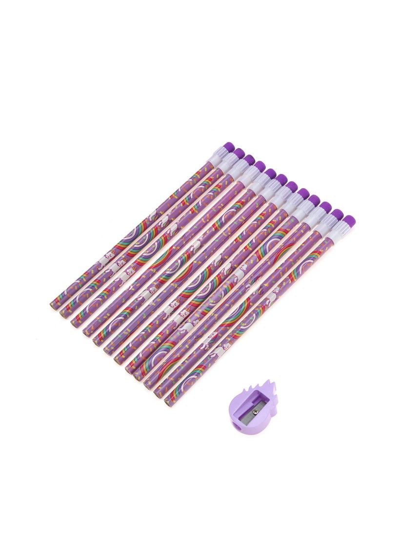 סט 12 עפרונות ומחדד