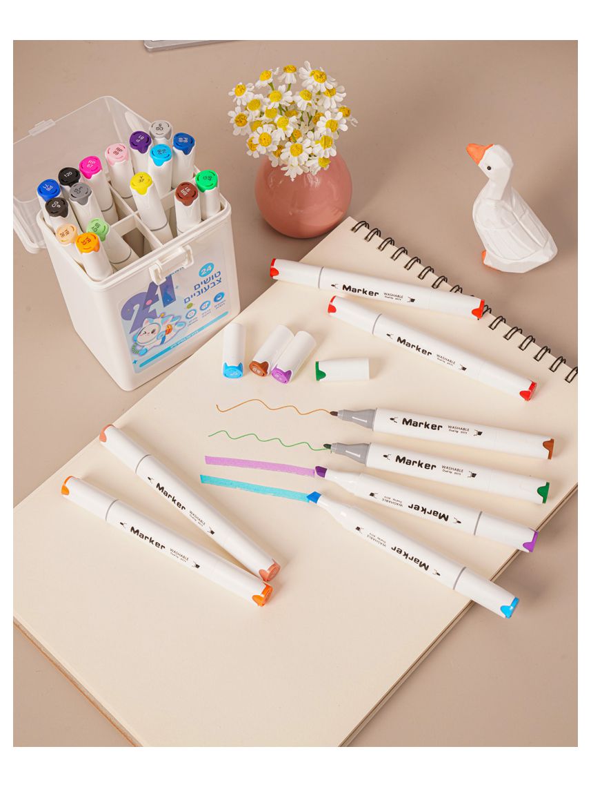 קופסת מרקרים צבעוניים