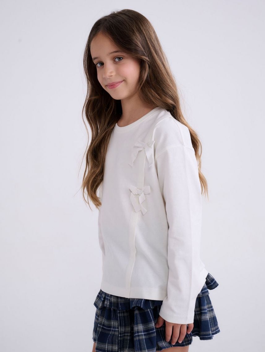 טי-שירט ארוכה עם פפיונים