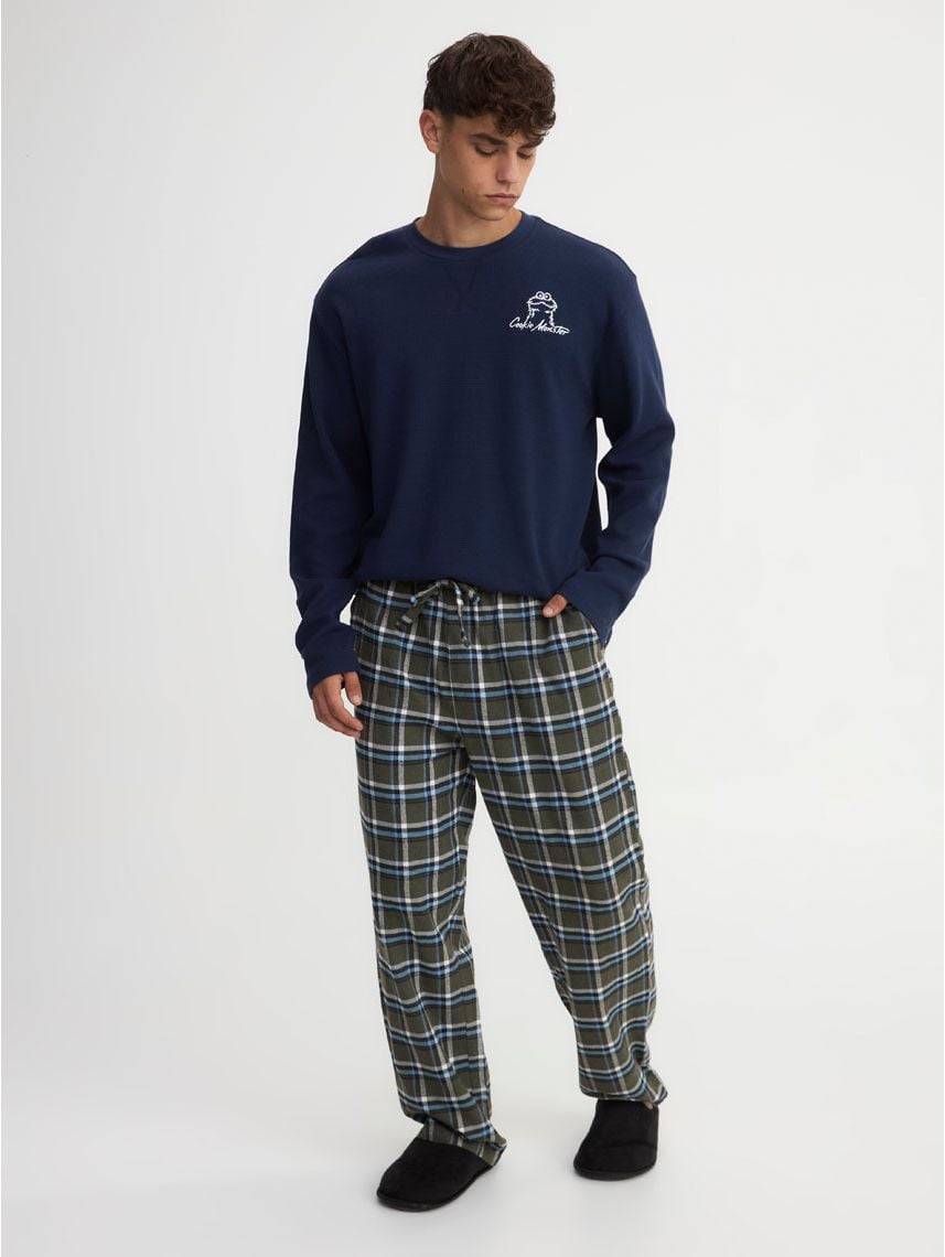 מכנסי פיג’מה ארוכים משובצים